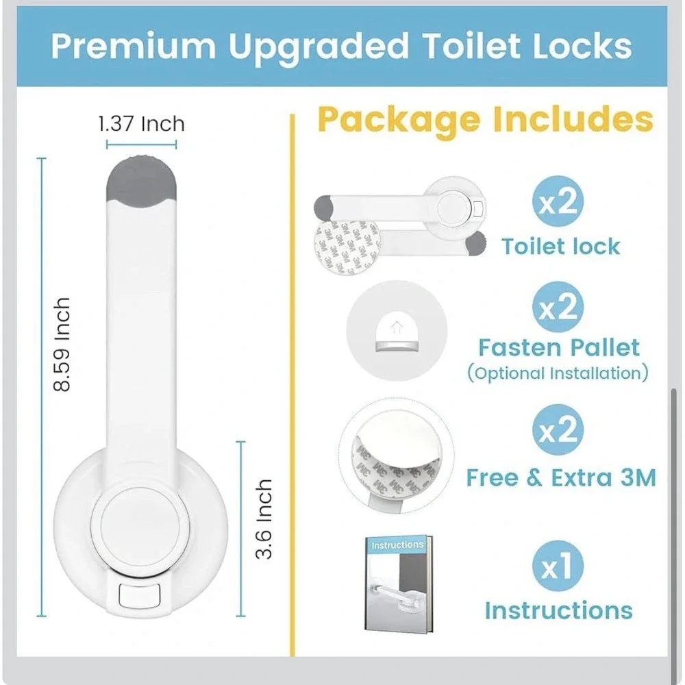 4our Kiddies Baby Toilet Lock 2‎ Pack for Child Safety, Baby Proof Toilet Seat